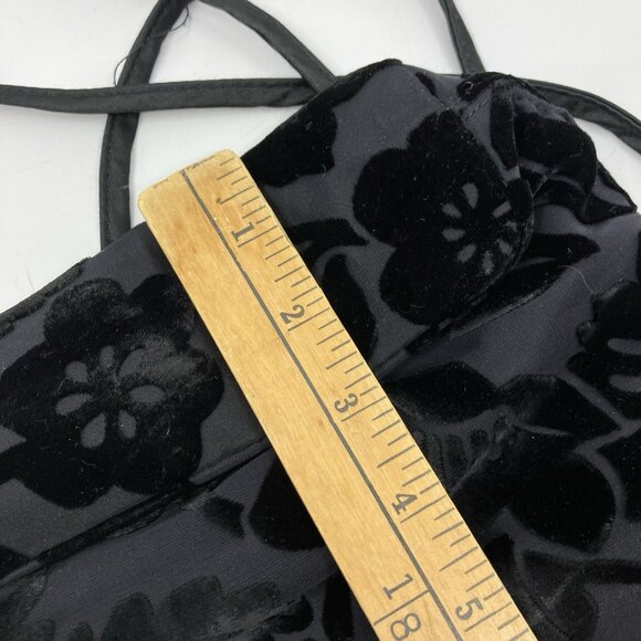 Y2K Black Velvet Crossbody Mini Bag Floral Whimsigoth 2000s 90s - Picture 8 of 9